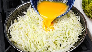 Cabbage with eggs tastes better than meat Easy quick and very delicious dinner recipe [upl. by Missak325]