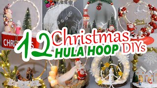 12 DIY Christmas Hula Hoop Decoration Ideas  Christmas Centerpiece [upl. by Heti216]