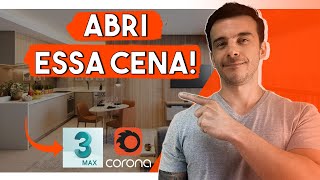 FINALIZANDO UMA CENA INTERNA DE APARTAMENTO  3DMAXCORONA RENDERER [upl. by Anelahs]