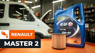 Hoe het oliefilter en de motorolie te vervangen van de RENAULT MASTER 2 Van AUTODOCHANDLEIDING [upl. by Ygiaf]