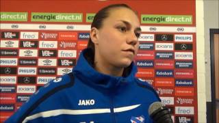 20170415 Interview with Jassina Blom after KNVB Semi Finales between PSV Women and SC Heerenveen 1 1 [upl. by Rosel]