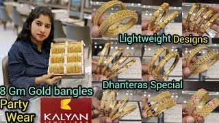 Kalyan jewellers light weight Gold bangles designs wt starts 8 Gm Gold Kada Bangles designs 2024 [upl. by Yemrots]