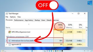 How to disable Antimalware Service Executable in Windows 1110 2024 [upl. by Gerome]