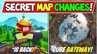 ALL NEW FORTNITE SECRET MAP CHANGES V840 quotCUBE GATEWAY in LOOT LAKEquot  quotDURRR BURGERquot Season 8 [upl. by Saerdna77]