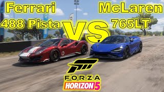 McLaren 765LT VS Ferrari 488 Pista in Forza Horizon 5 [upl. by Gokey351]