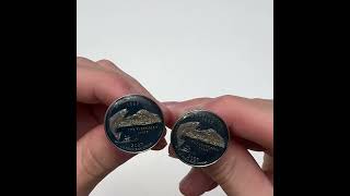 Cufflinks Washington State Quarters Hand Painted Cuff Links Fashion washingtonstate cufflinks [upl. by Trenna]