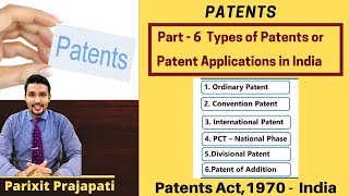 Patents Part  6 Types of Patents Patent applications in India [upl. by Marilou]