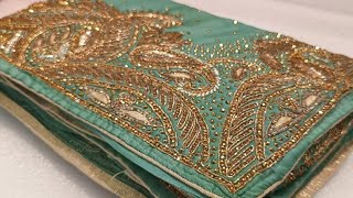 Green Perfection A Designer Saree with Luxurious Stone Work amp Zardozi Work zarangsaree zardozi [upl. by Einittirb]