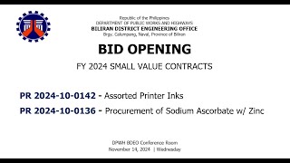 Procurement Livestream for DPWH Biliran DEO on Nov 13 2024 Bid Opening  SV [upl. by Anila571]