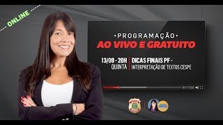 DICAS FINAIS PF Interpretação de Textos Cespe [upl. by Ragg]