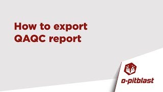 How to export QAQC report [upl. by Ym]