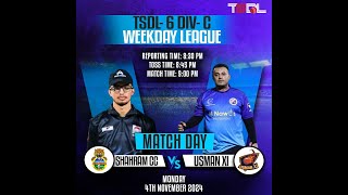 TSDL6 DIVC WEEKDAYS LEAGUE Shahram CC Vs Usman XI 4th Nov 2024 [upl. by Ahsienroc]