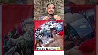 Real life super hero humanity trendingshorts duet podcast automobile motivation shorts [upl. by Leahcimaj708]