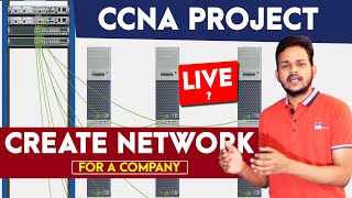 CCNA Project  How to Create Network for any Company  How to Setup Networking Devices in RACK Hindi [upl. by Nirrac255]