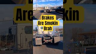 Semi Truck issues  Brakes catching fire fypシ゚viral gopro [upl. by Hgielra]