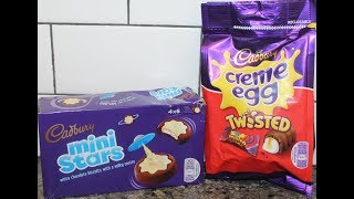 Cadbury Crème Egg Twisted amp Mini Stars White Chocolate Review [upl. by Eatnad864]