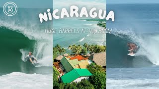 SURFING THE BOOM CRAZY BARRELS our experience at AMARU NICARAGUA [upl. by Maurene]