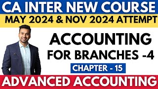 Foreign Branches  Accounting for Branches  4  CA INTER Advanced Accounting NEW COURSE May 2024 [upl. by Asselem]