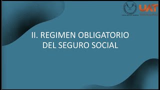 TEMA ll REGIMEN OBLIGATORIO DEL SEGURO SOCIAL [upl. by Arateehc]