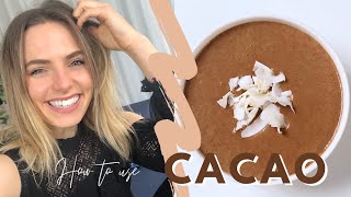 Cacao Powder Recipes Benefits amp Why You Should Make the Switch from Cocoa  Lauren Vacula [upl. by Rodina]