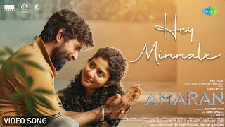 Hey Minnale  Video Song  Amaran  Sivakarthikeyan Sai Pallavi  GV Prakash  Rajkumar Periasamy [upl. by Myles]