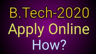 HOW TO APPLY BTECH ENTRANCE EXAM UPSEE2020 I BTECHBPHARMA ONLINE FORM [upl. by Eleinad]