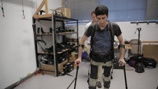 Watch this robotic exoskeleton help a paralyzed man walk [upl. by Crockett]