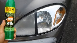 Using Bug Spray to Clean Headlights WARNING [upl. by Fitzhugh]