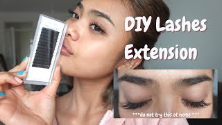 DIY lashes extension at home  Permanent individual extension [upl. by Anatolio653]