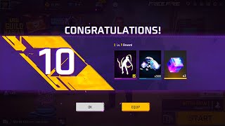 LEVEL UP 10 😱 AMAZING REWARDS 🎁 DIAMONDS 💎 EMOTE 🔥 FREE FIRE [upl. by Albin974]