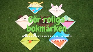 Skaparverkstad Gör roliga bokmärken [upl. by Ohara73]