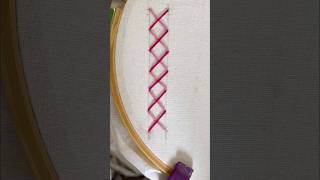 Double colour Cross stitch design stitching basicstitches borderline easy shortsviral ytshort [upl. by Eednac]