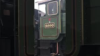 GWR 6990 ‘witherslack hall’ rolls of the turn table at minehead station the west Somerset railway [upl. by Adnoral]