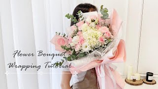 How to Wrap a Flower Bouquet  Flower Bouquet Tying amp Wrapping Techniques amp Ideas  螺旋花腳手綁花束  花束包装 [upl. by Atirehc108]