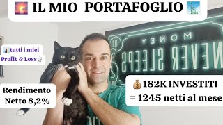 🗽1245NETTI di DIVIDENDI AL MESE SU 182K INVESTI📊tutti i profittiampperdite azioni obbligazioni etf [upl. by Felicidad235]