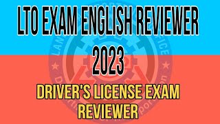 LTO EXAM ENGLISH REVIEWER 2023  Driver license exam [upl. by Yanaton]