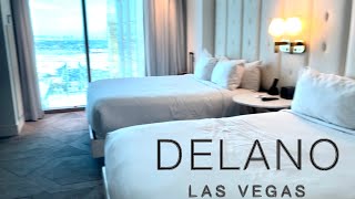 Delano Las Vegas  2 Queen Suite Strip View [upl. by Pinkerton]