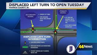 Displaced left turn to open Tuesday [upl. by Eimrots]