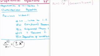 Differential Equations 25  Characteristic Equation 22 [upl. by Imuyam312]