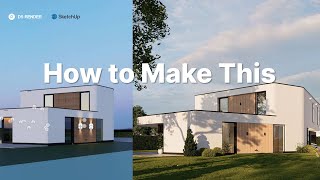 Making Of TwoStory Villa Visualization with SketchUp and D5 Render [upl. by Ilatfen]