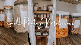 Small Pantry Makeover  Caraway Unboxing  DIY Pantry Shelf Covers  Pantry Organization [upl. by Gershon]