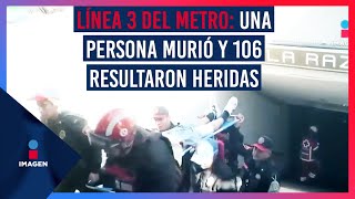 Hay 10 lesionados 4 personas prensadas y probablemente una fallecida por choque del Metro de CdMx [upl. by Kane]