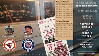 1983Sep20 • BALDET • Baltimore Orioles vs Detroit Tigers  Classic Baseball Radio Broadcast [upl. by Lahpos]