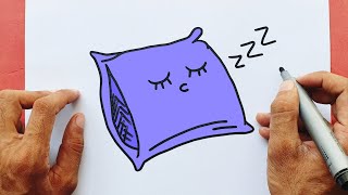 How to Draw a Pillow easy step by step Drawing Tutorial [upl. by Ahaelam741]