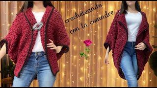 Tutorial cardigan elegante y moderno Facil y Rapido 1ra Parte Crochetando con la Comadre [upl. by Anah]