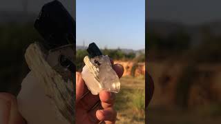 Schorl Feldspar Quartz Composition in the Golden Hour goldenhour sunset quartz tourmaline dt [upl. by Kelbee279]