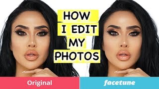 HOW TO EDIT PICTURES USING FACETUNE  BrittanyBearMakeup [upl. by Fenny]