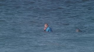 Surfer Mick Fannings close encounter with shark [upl. by Atteynad]