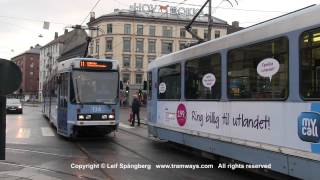 Oslo sporveier  trams at Majorstuen Oslo Norway [upl. by Zosima]