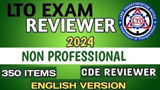 2024 LTO EXAM REVIEWER NONPROFESSIONAL DRIVERS LICENSE 350 ITEMS ENGLISH VERSION 100 PASSED [upl. by Aronaele342]